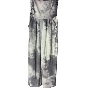 Elegant Gray Tie-Dye Jumpsuit